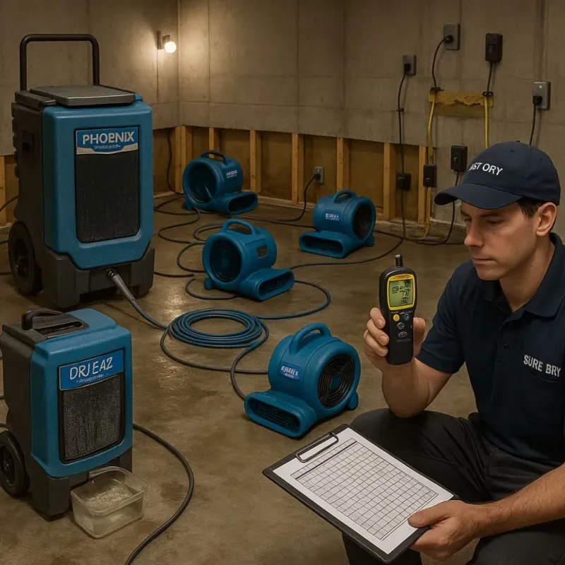 Structural Drying and Dehumidification process in Winthrop, MA